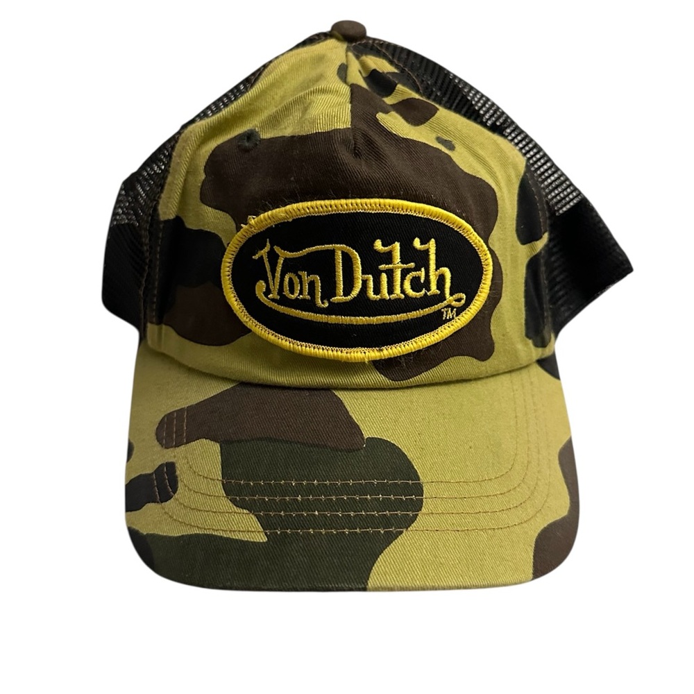 Von Dutch Green Camo Black Mesh Cap